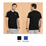 Adidas 3 Striped Cotton Round Neck T-Shirt