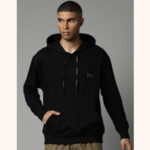 Chumbak - Solid Black Hooded Pullover Sweatshirt